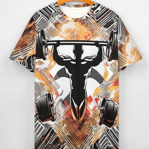 Men’s Bodybuilding T-Shirt All Over Print, Gym Shirt gift for Him, Athletic Fit Workout Shirt for him, Fitness Tee, Guy Tribe Form Fit Shirt