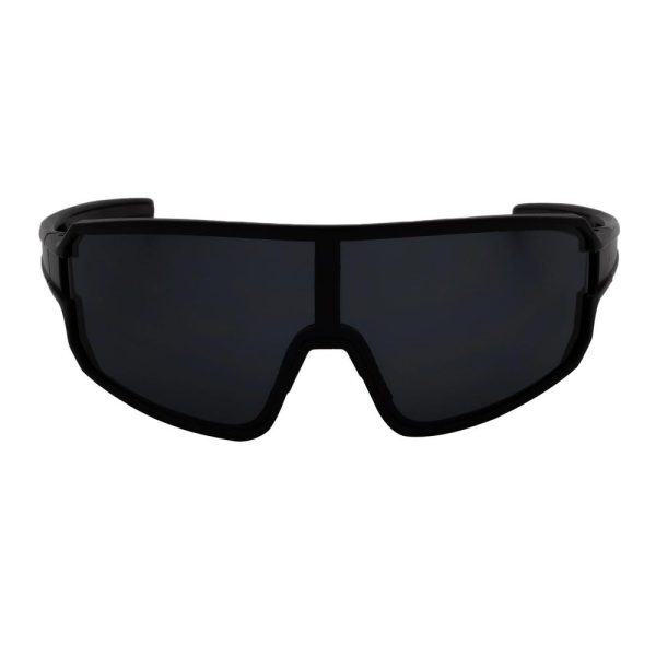 CYCLONE – Rectangle Sports Shield Sunglasses Matte Black Dark Smoke Tint