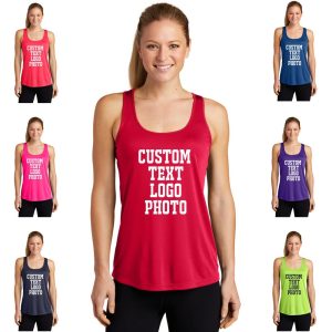 Personalized Workout Racerback Tank – Custom Gym Shirt, Moisture-Wicking Quick-Dry Athletic Tank, Activewear for Women