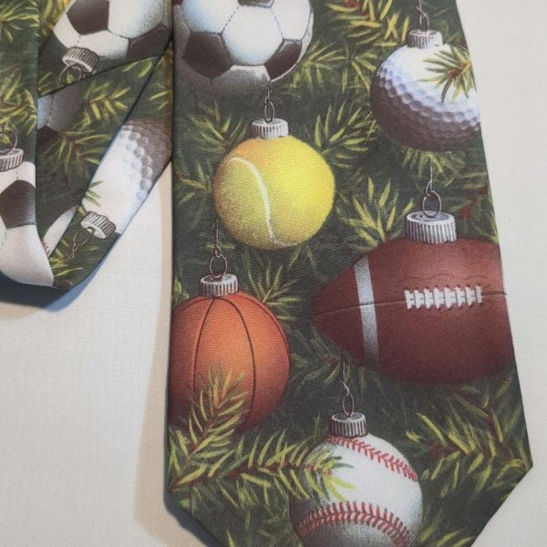 Sports ‘Just Ball Christmas’ Ralph Marlin Tie Men’s Ties Neckties