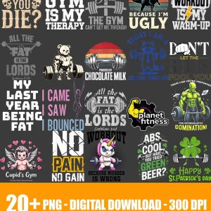 Gym Workout SVG, Fitness PNG, Gym Shirt SVG, Bodybuilding Gym Logo Png