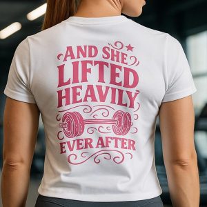 And She Lifted Heavily Ever After Gym Wear T-shirt, Womens Fitness Tee, Gymwear Top, Happily Ever After Disney, Disney Fitness, Fitness Top