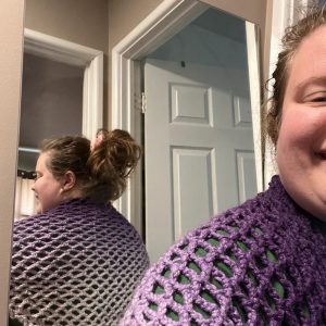 Handmade Crocheted Purple Ombré Shawl, Stylish Women’s Accessories, Handmade Accessory, Women’s Fashion, Shawl For All Seasons, Gift For Her