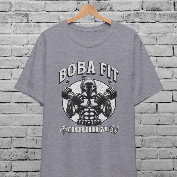 Boba Fit Mandalorian Gym Multicolor Unisex T-Shirt For Men & Women,Star Wars Meme,Gym Fitness Shirt Bodybuilding Shirt,Cool Funny Gift Shirt