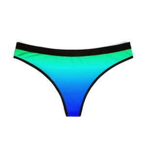 Waveform Thong | Green Blue Gradient Women Thongs | Neon Cyber Lingerie | Ocean Vaporwave Underwear | 80s Tech Aesthetic