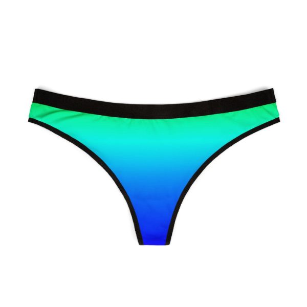 Waveform Thong | Green Blue Gradient Women Thongs | Neon Cyber Lingerie | Ocean Vaporwave Underwear | 80s Tech Aesthetic