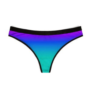 Coralwave Thong | Teal Blue Gradient Women Thongs | Tropical Vaporwave Lingerie | Synthcore Underwear | 80s Cyber Aesthetic