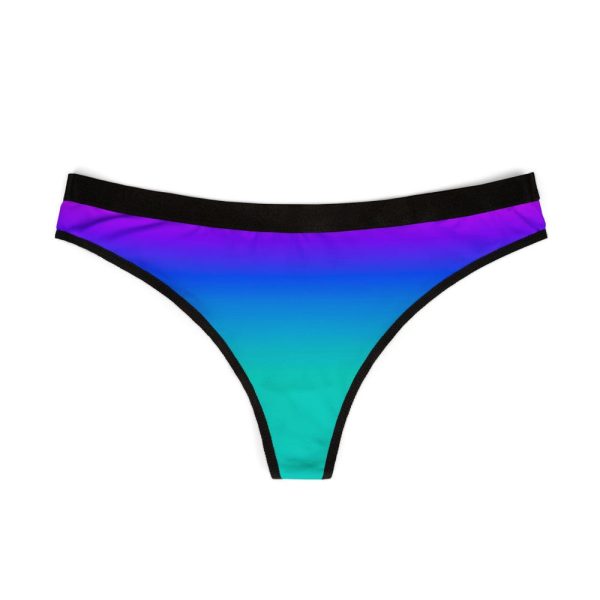 Coralwave Thong | Teal Blue Gradient Women Thongs | Tropical Vaporwave Lingerie | Synthcore Underwear | 80s Cyber Aesthetic