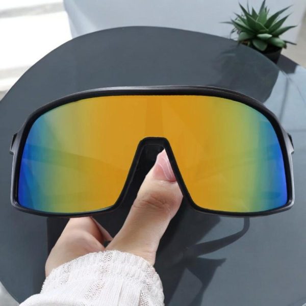 Oversized Shield Polarized Sunglasses for Men or Women – Trendy Sun Shields or Sports Sunglasses for Cycling & Outdoor Adventures