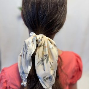 2 Pcs New Fashion Women’s Hair Band/ Knot Ribbon Headband with Faux Pearls/ Floral Design Boho Accessories/Handmade Knot Ribbon Headband