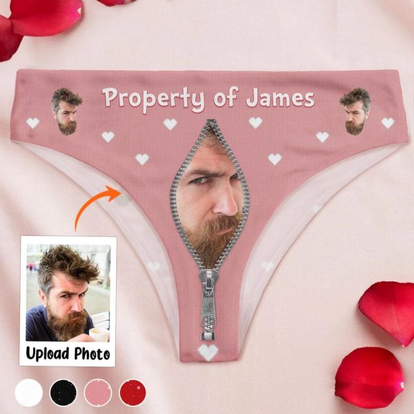 Property Of Anniversary Gift For Wife – Personalized Photo Women’s Low-waisted Brief, Valentine’s Day gift for Her, Wedding gifts