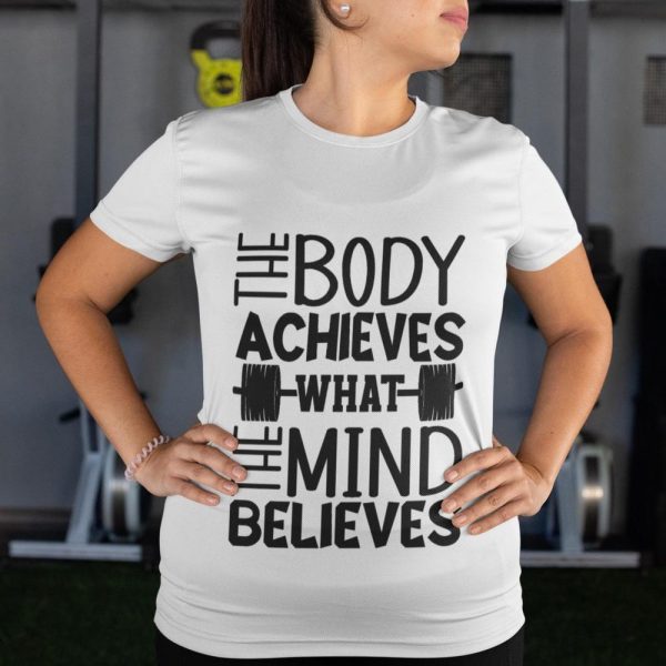 Motivational Fitness T-Shirt – “Mind over Body” Gym Apparel for Workout Enthusiasts, Great for Birthdays & Sports Events, Fitness Gift