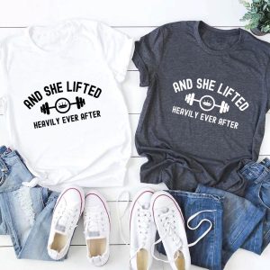 And She Lifted Heavily Ever After Sweatshirt, Women’s Gym Sweatshirt, Workout Shirts For Women, Cute Fitness Shirts, Gym Gifts For Women