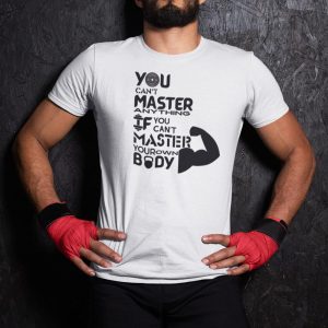 Workout motivation shirt, fitness gym t-shirt, master your body tee, discipline training top, Unisex athletic wear, bold slogan shirt