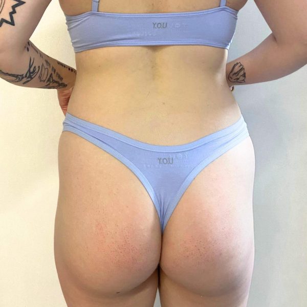 Organic Cotton Light Blue Thong – Sustainable Women’s Underwear
