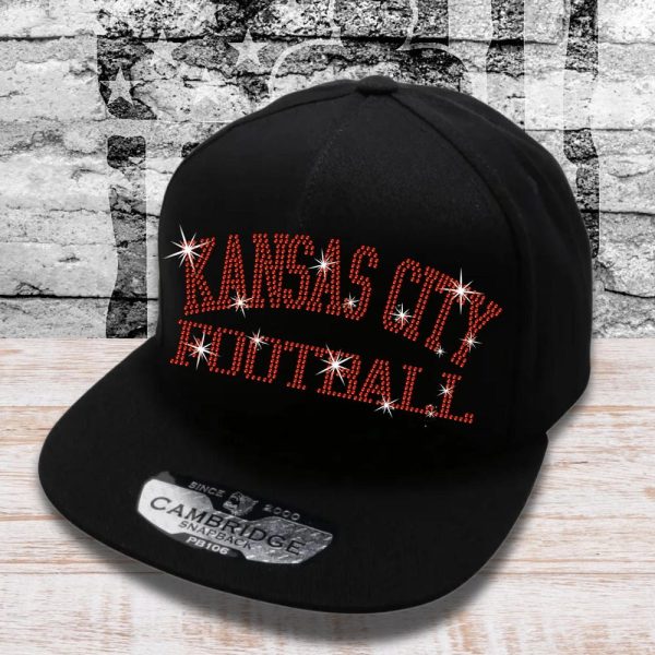 Kansas City Football Rhinestone Snapback Cap, Favorite Team Game Day Headwear,  Adjustable Trucker Hat, Sports Gift Cap for Men or Women